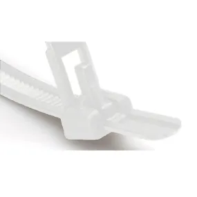 100 x Natural Releasable Cable Ties Size: 300 x 7.6mm