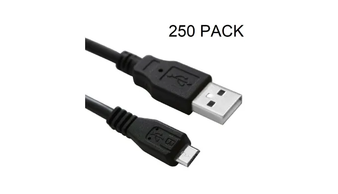 10/75/500 Packs: Micro USB 1.5FT Charging Cables Compatible with 100's of Devices (Bulk Packaging) - Ships Quick from US!