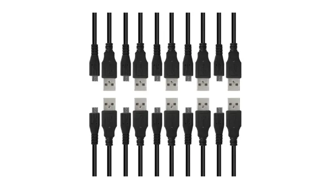 10/75/500 Packs: Micro USB 1.5FT Charging Cables Compatible with 100's of Devices (Bulk Packaging) - Ships Quick from US!