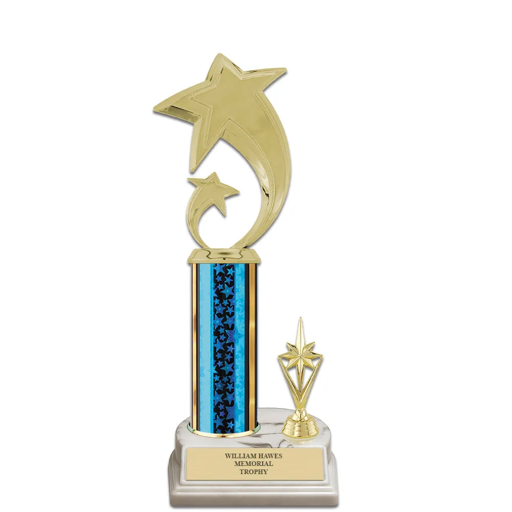 11" Custom White Base Award Trophy With Trim