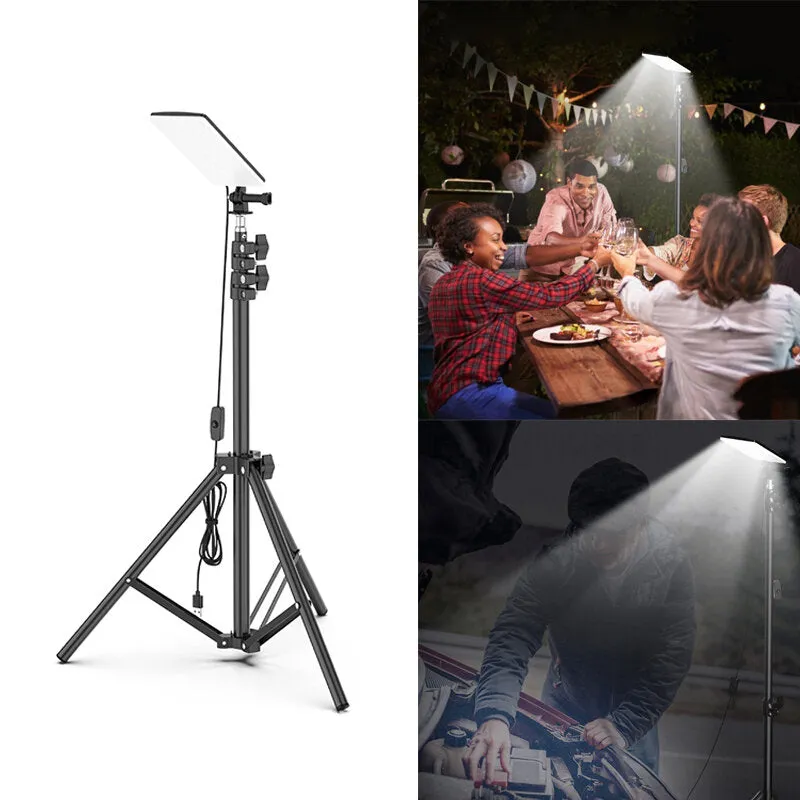 1680LM Multifunctional Camping Light Retractable Tripod Stand USB Rechargeable Waterproof Outdoor Portable Picnic Barbecue Fishing Lighting