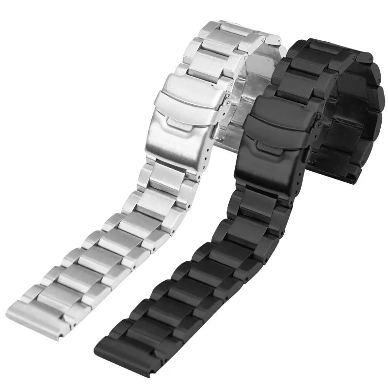 18mm 20mm 22mm 24mm Solid Buckle Metal Strap Stainless Steel Bracelet for Samsung Watch 3 Band for Huawei Watch Luxury Wristband