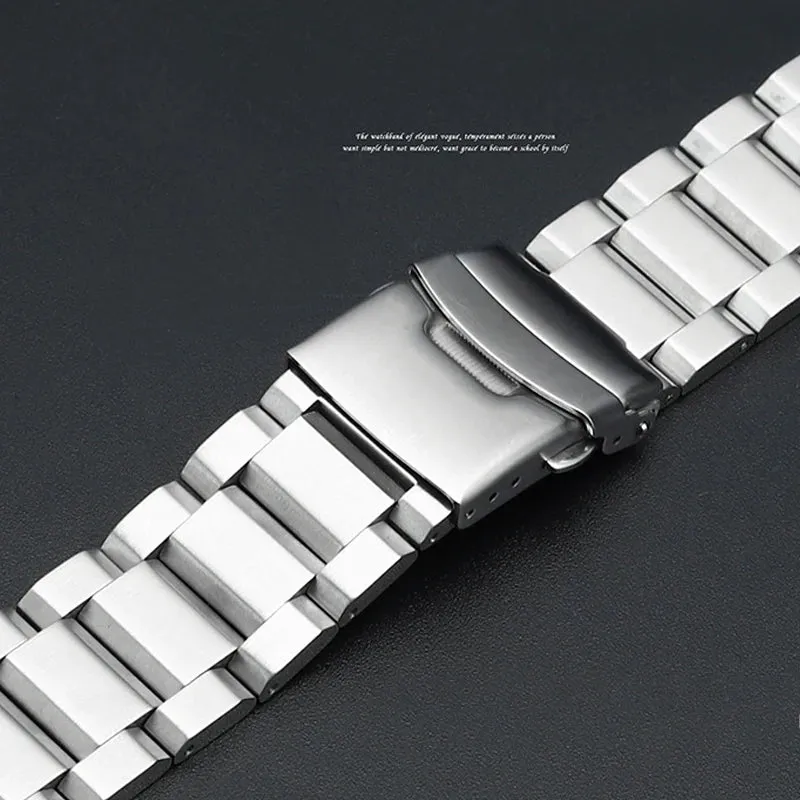 18mm 20mm 22mm 24mm Solid Buckle Metal Strap Stainless Steel Bracelet for Samsung Watch 3 Band for Huawei Watch Luxury Wristband