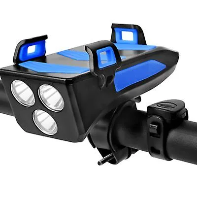 2000mah black 4 in 1 waterproof bicycle light, bike phone holder, cycle bell, mobile phone power bank AZ22467