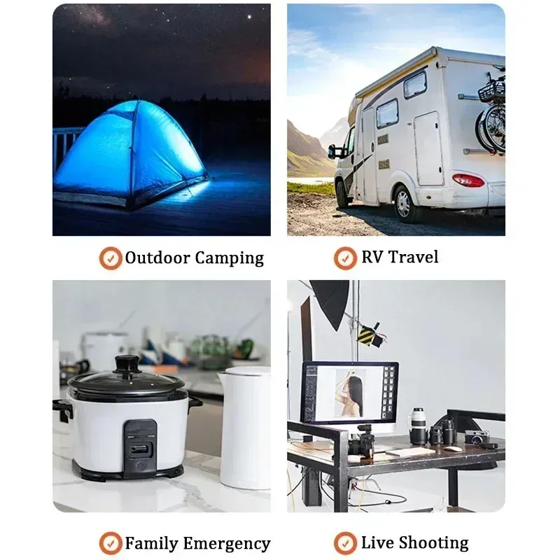 220V 300W Portable Outdoor Camping Power Bank Lifepo4 Power System Charging Generator LED Display Home Emergency Charging Backup