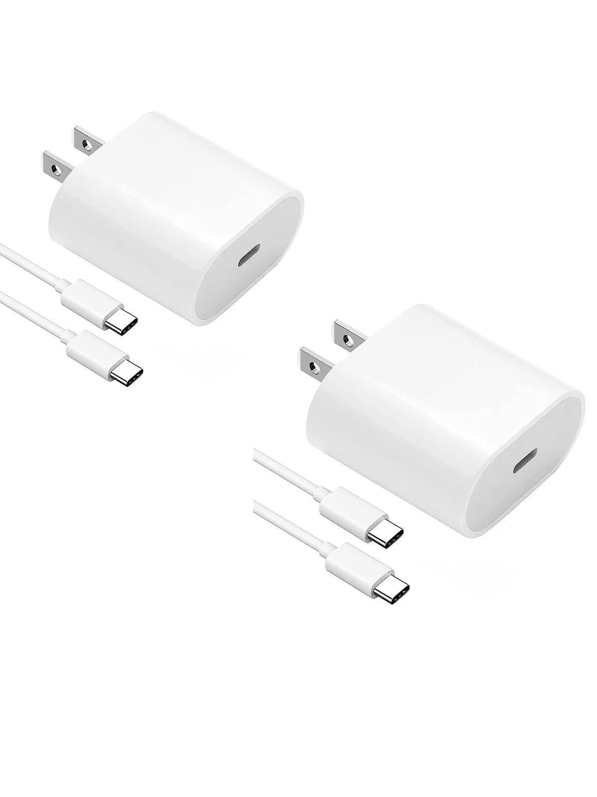 2pcs/set White Charger And Data Cable