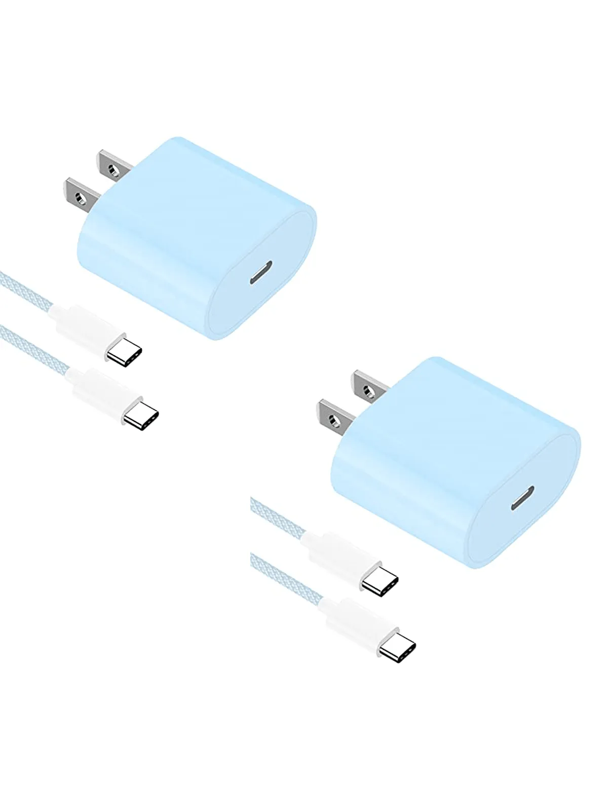 2pcs/set White Charger And Data Cable