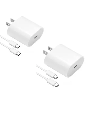 2pcs/set White Charger And Data Cable