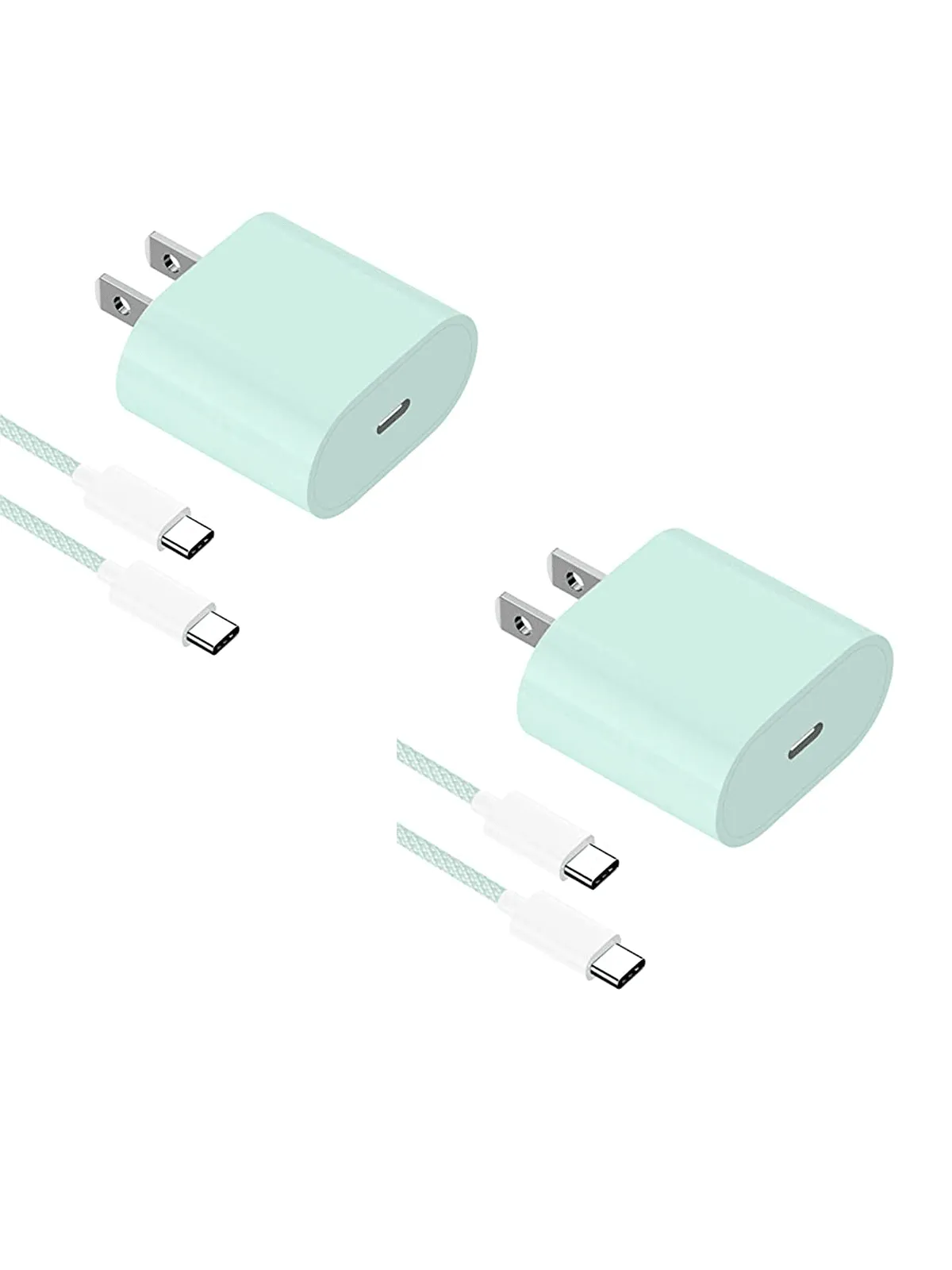 2pcs/set White Charger And Data Cable