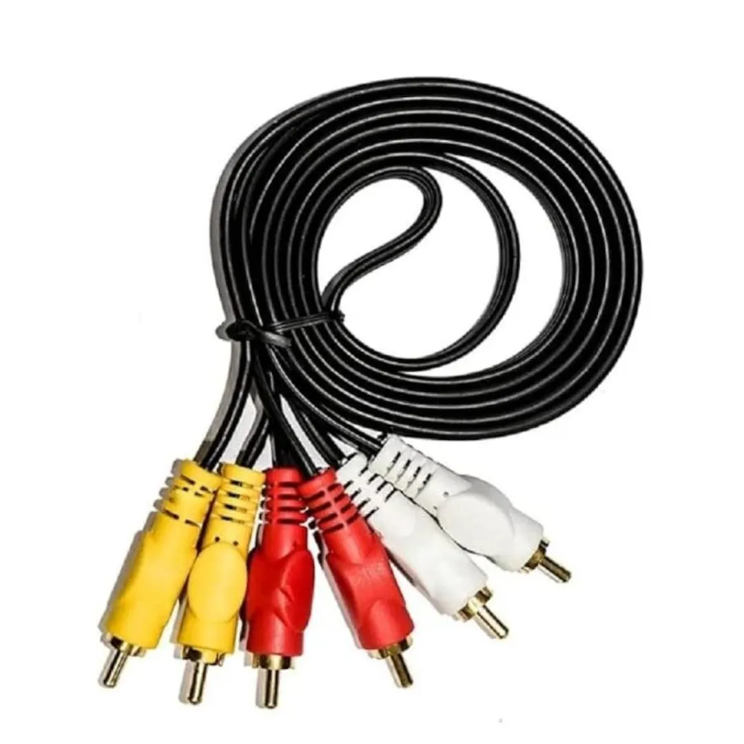 3 PIN Cable, Audio Video Cable, for DVD, Setup Box 3RC Cable (1.25 Meter) Cable