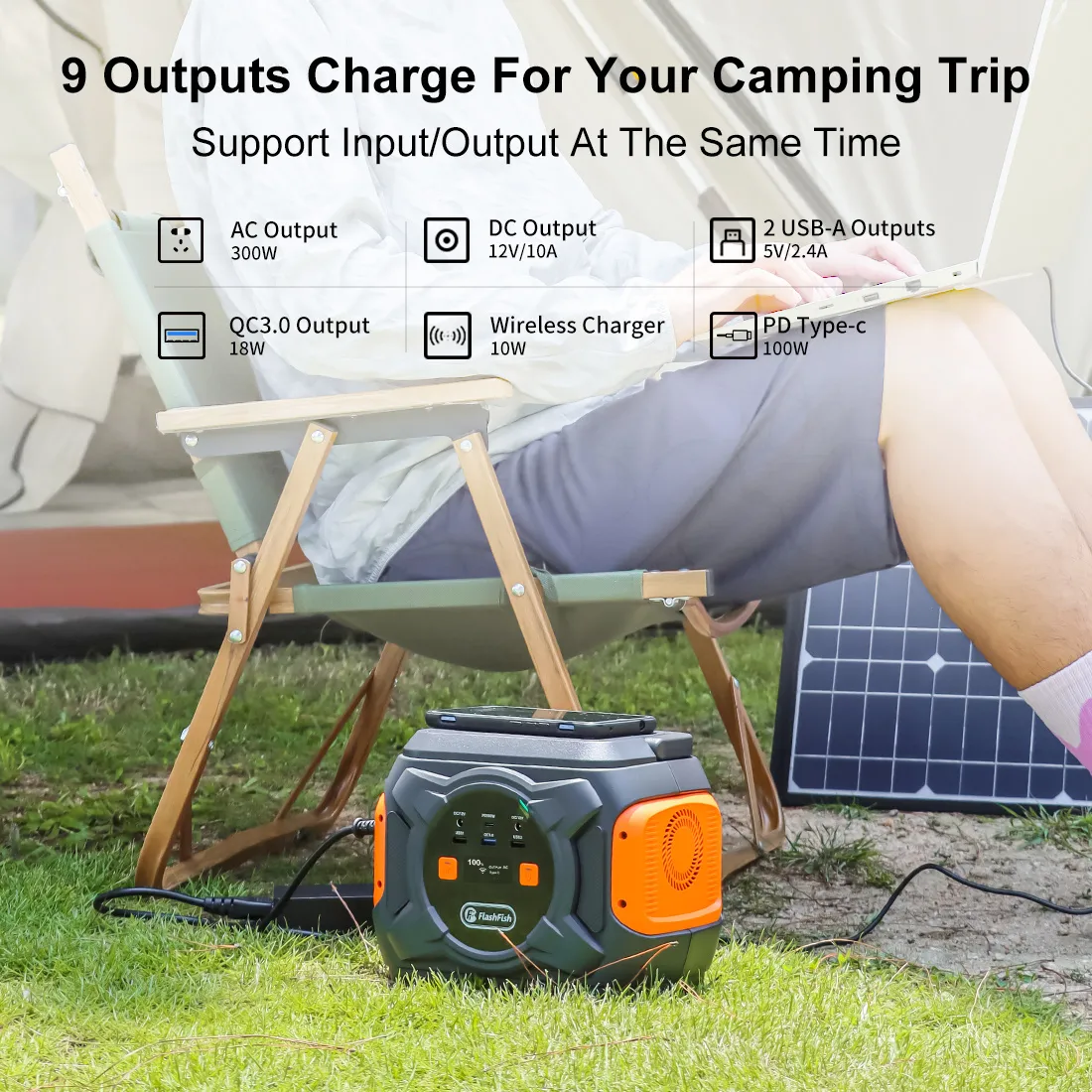 320W Portable Emergency Power Supply with Wireless Charger