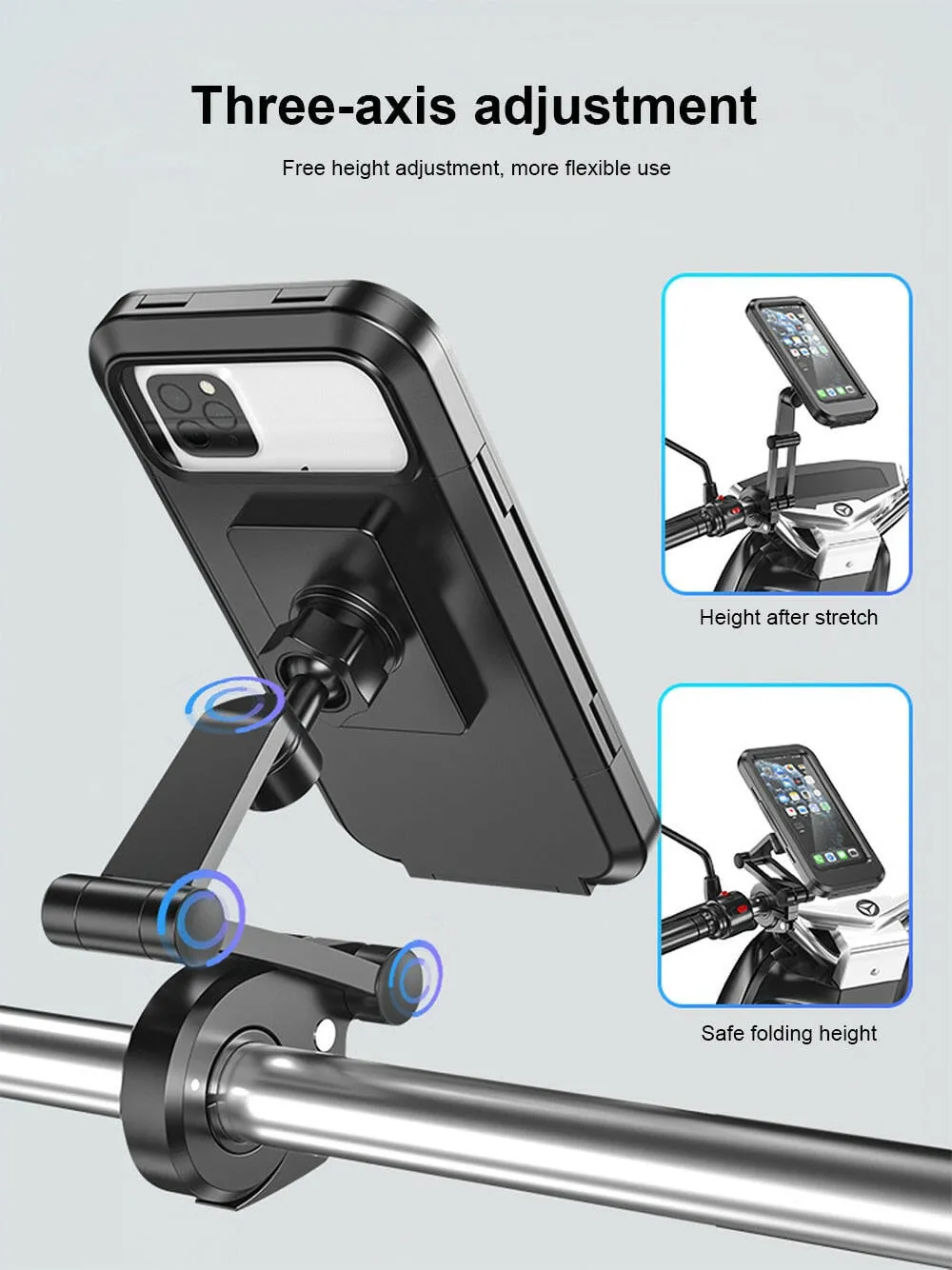 360°Swivel Adjustable Bicycle Mobile Phone Holder Waterproof Support Universal Motorcycle GPS Bike Cellphone Holder