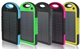 5,000 mAh Water-Resistant Solar Smartphone Charger -Solar Charger