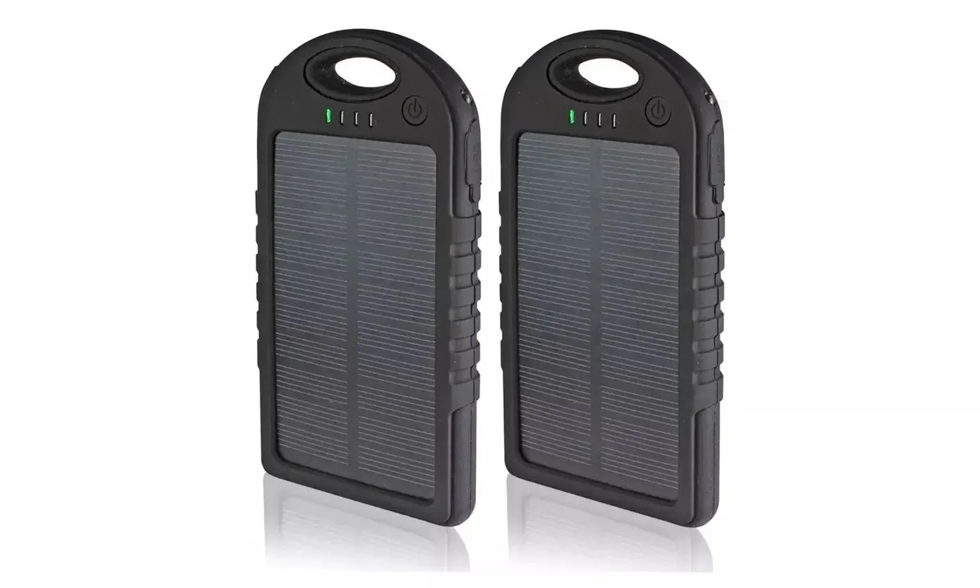 5,000 mAh Water-Resistant Solar Smartphone Charger -Solar Charger