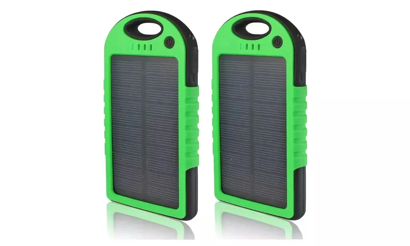 5,000 mAh Water-Resistant Solar Smartphone Charger -Solar Charger