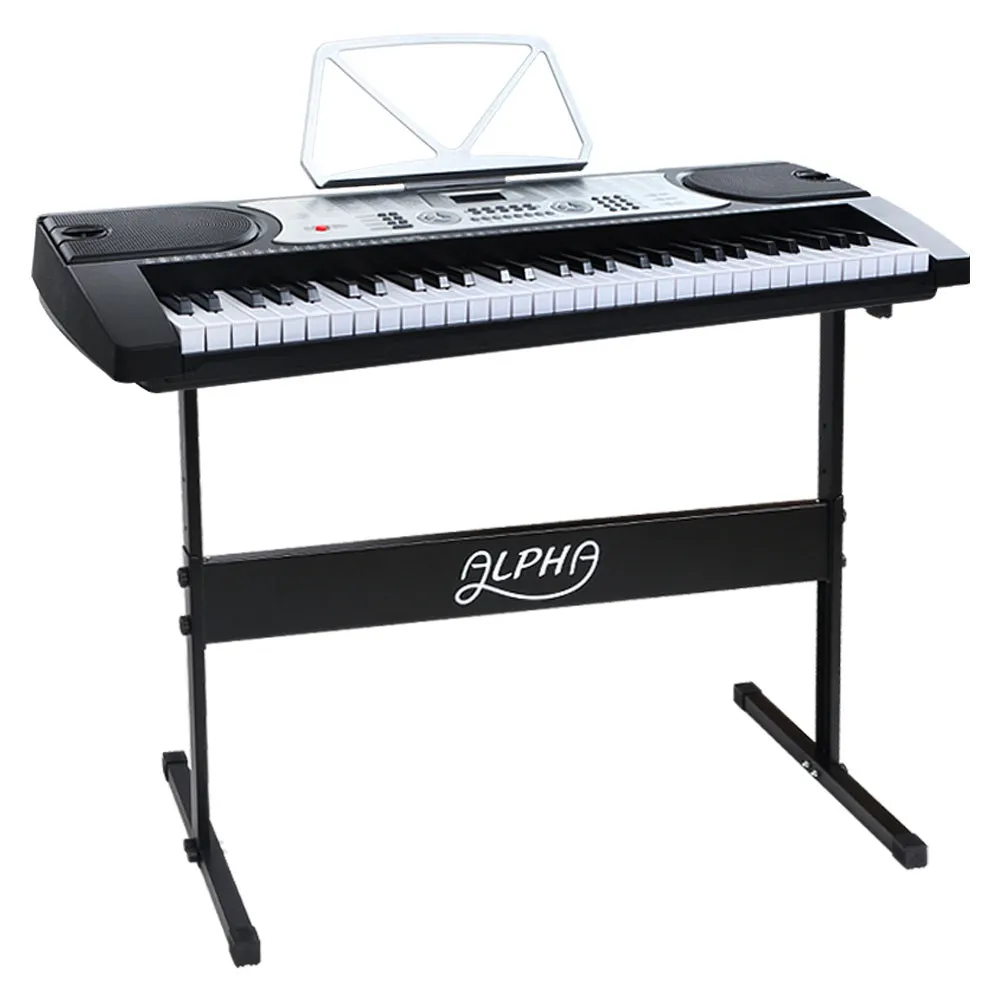 61-Key Electronic Piano Keyboard w/ Stand, 255 Rhythms - Alpha