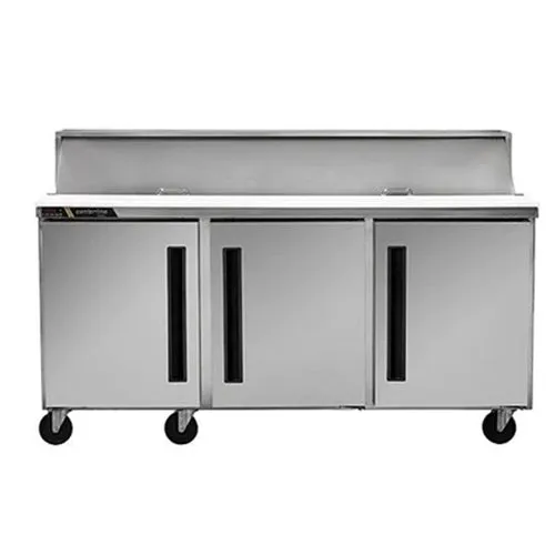 72" Centerline by Traulsen 3 Solid Doors Sandwich/Salad Prep Table CLPT-7220-SD-LRR