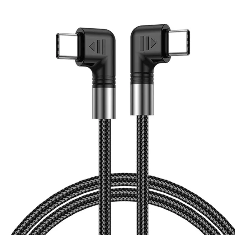 A9 100W 90-Degree USB-C to USB-C Braided Data and Charging Cable