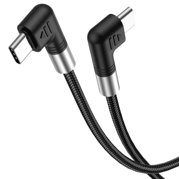 A9 100W 90-Degree USB-C to USB-C Braided Data and Charging Cable