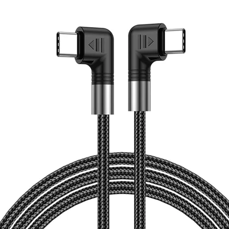 A9 100W 90-Degree USB-C to USB-C Braided Data and Charging Cable