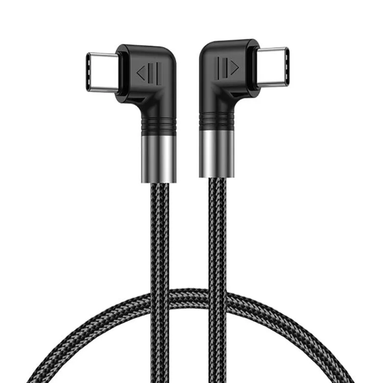 A9 100W 90-Degree USB-C to USB-C Braided Data and Charging Cable