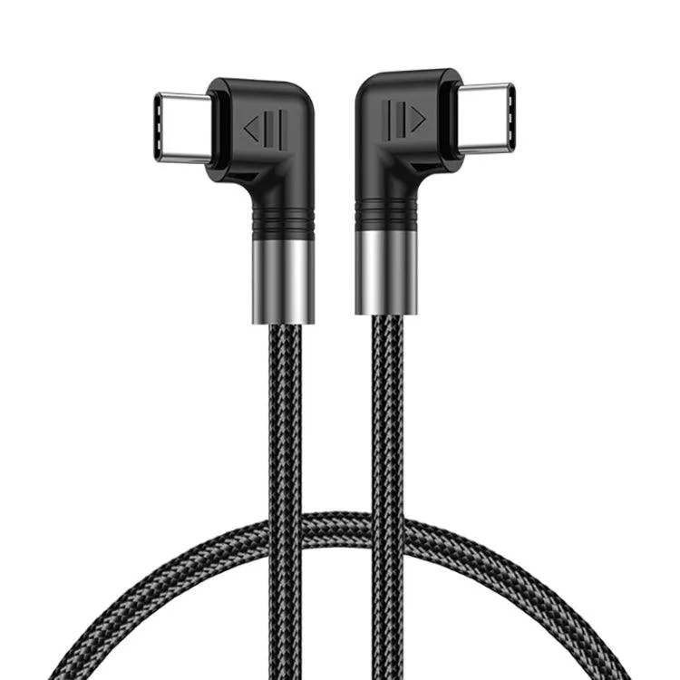 A9 100W 90-Degree USB-C to USB-C Braided Data and Charging Cable