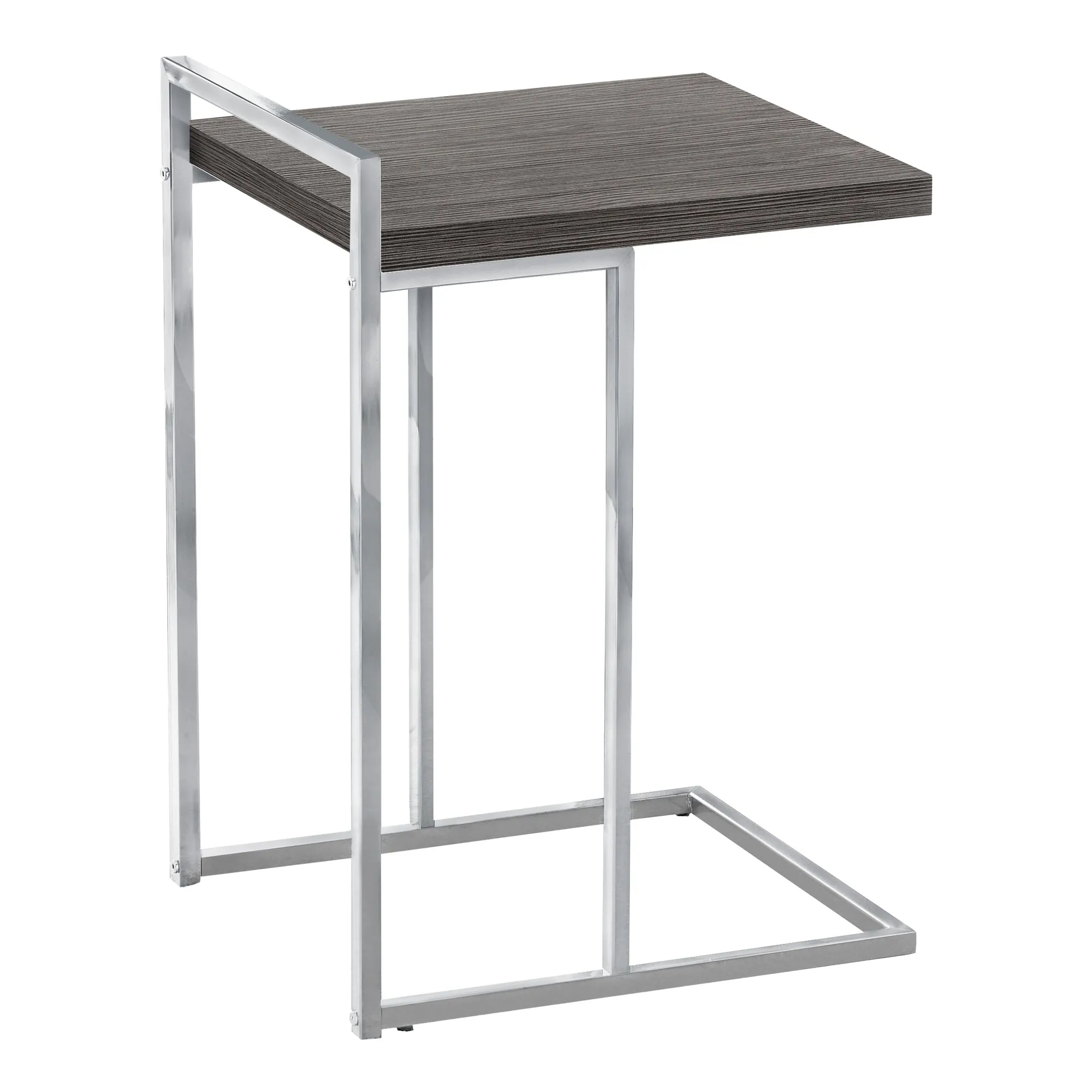 Accent Table - 25"H / Grey / Chrome Metal