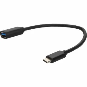 AddOn 1ft USB-C Male to USB 3.0 (A) Female Black Cable - 1 ft USB/USB-C Data Transfer