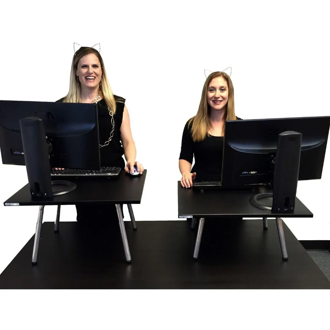 Adjustable Height Stand Up Desk Maker in Black - Elevates your Desk to Standing Height