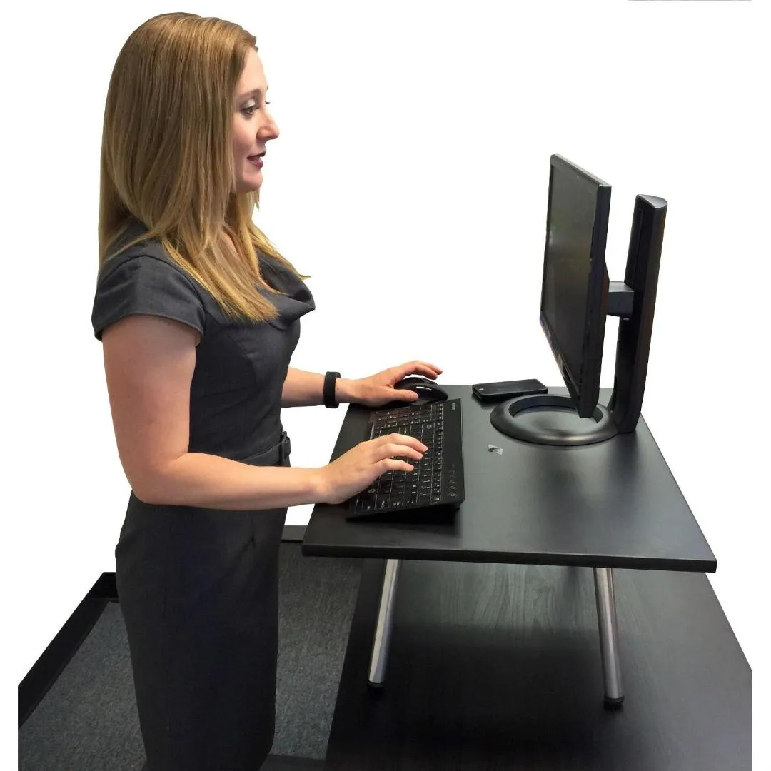 Adjustable Height Stand Up Desk Maker in Black - Elevates your Desk to Standing Height