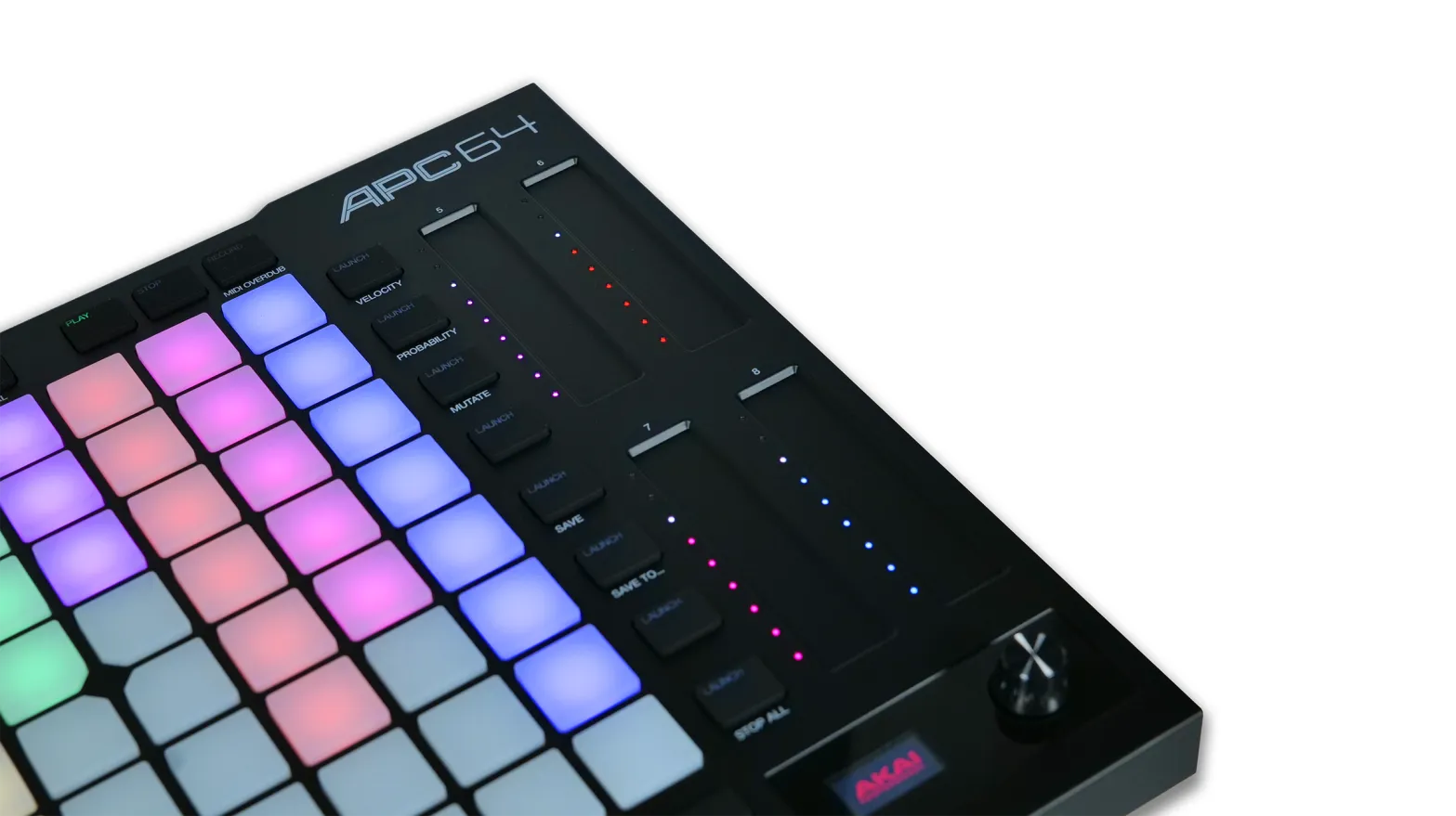 Akai APC64 Ableton Live Controller With 64 Velocity-Sensitive Pads and 8 Assignable Touch Strips