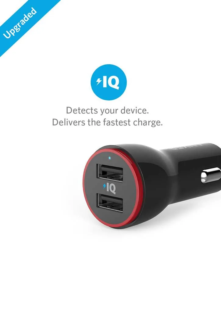 Anker - Powerdrive 2 Usb Car Charger & Micro Usb Cable (Black)