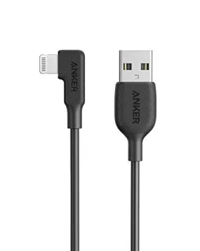 Anker USB-A to 90 Degree Lightning Cable (3 ft), MFi Certified, Compatible for iPhone SE / 11 Pro/X/XS/XR / 8 Plus/AirPods Pro, iPad 8, iPod Touch, and More(Black)