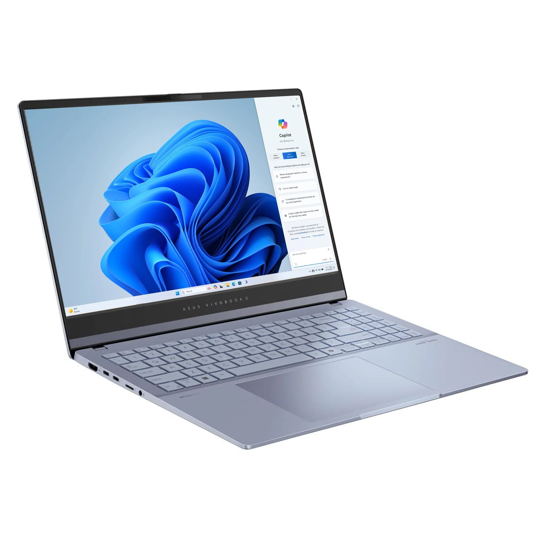 ASUS S5506MA-WS76 Vivobook 15.6" UHD Ultra 7 155H 3.8GHz Intel Arc Graphics 16GB RAM 1TB SSD Win 11 Home Mist Blue