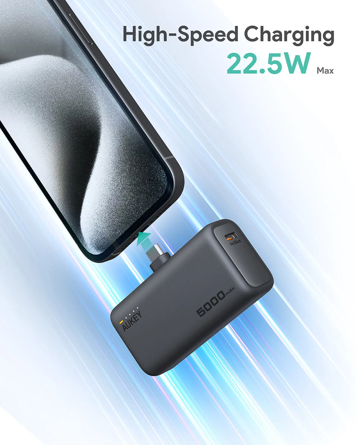 AUKEY PB-Y59 Spark Mini 5000mAh 22.5W Compact Powerbank with USB-C Connector