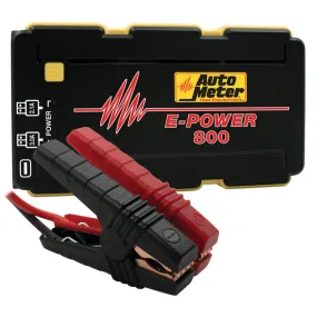 Auto Meter E-Power 800 Portable Battery - Jump Starter - 800 Amp 14.8 Volt - 2 Ft. . Clamp-On Cables Included - LED Charge Indicator/Light