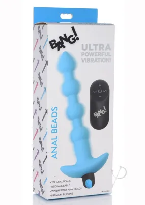 Bang Vibe Anal Beads W/remote Blue