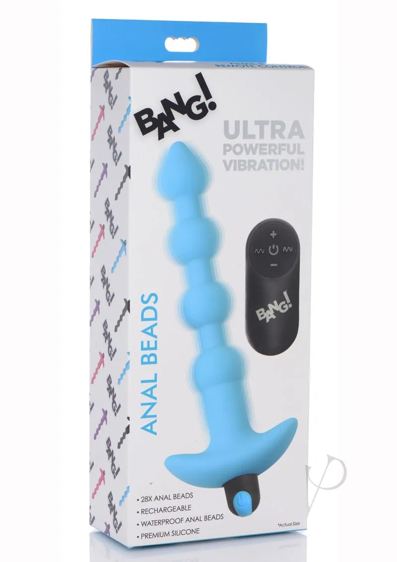 Bang Vibe Anal Beads W/remote Blue