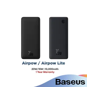 Baseus Airpow 20W 10000mAh / Airpow Lite 15W 10000mAh Fast Charging Powerbank