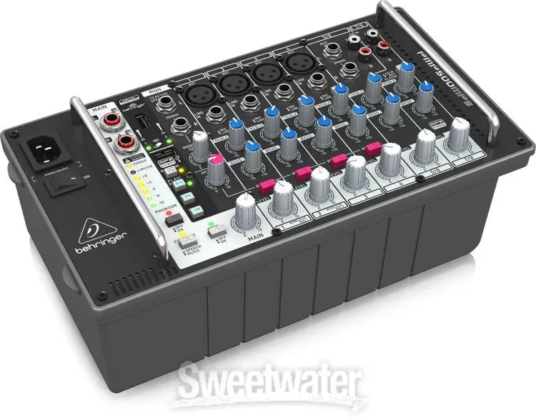 Behringer EUROPOWER PMP500MP3 8channel Ultra-Compact 500W Powered Mixer with MP3 Player, Reverb and Wireless Option