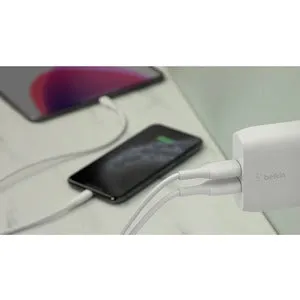 Belkin BOOST CHARGE 24 W AC Adapter USB - For Smartphone, Tablet PC Power Bank 4.80 A Output White WCE002AU1MWH