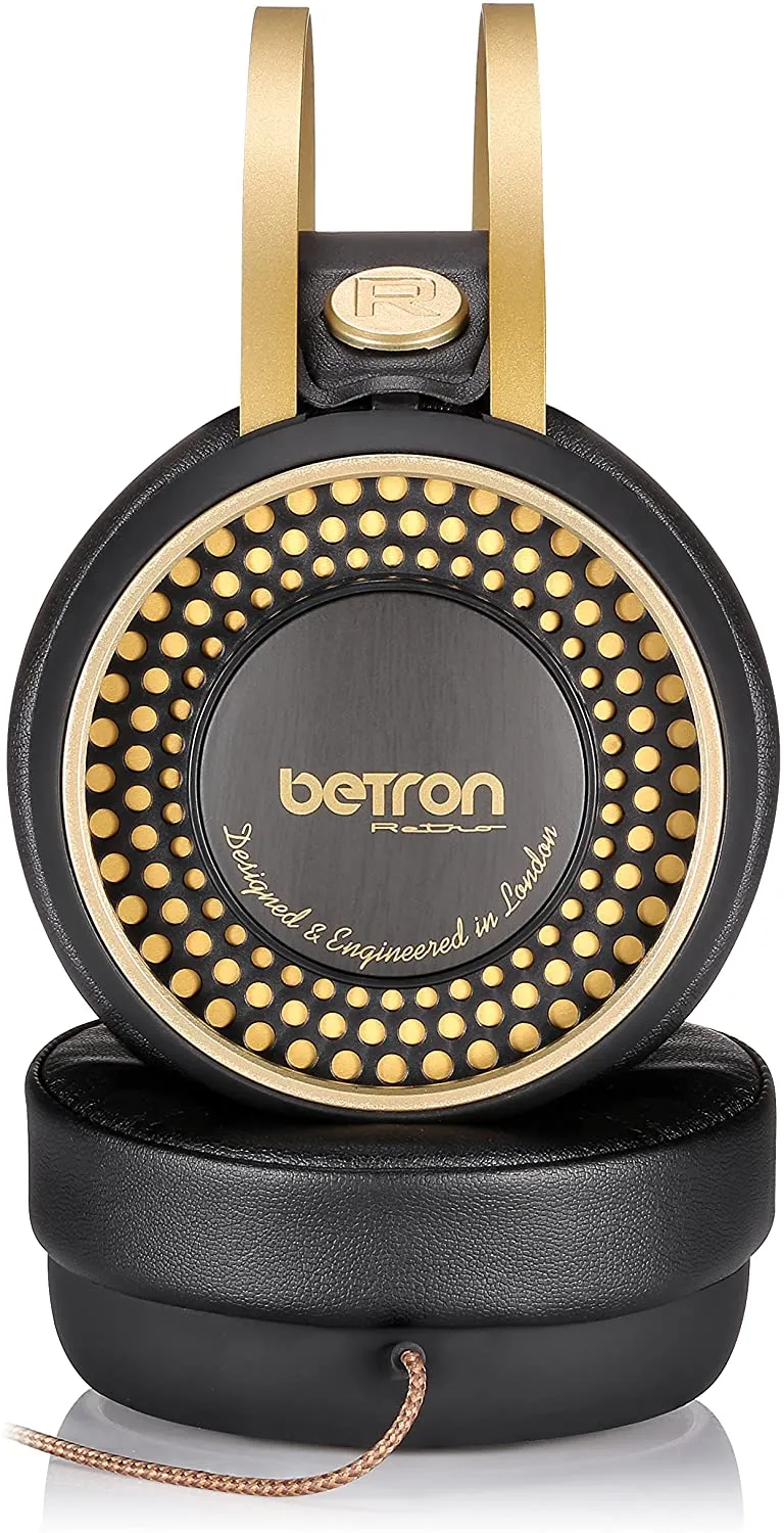 Betron Retro Over Ear Headphones Noise Isolating Bass Driven Sound Self Adjusting Headband