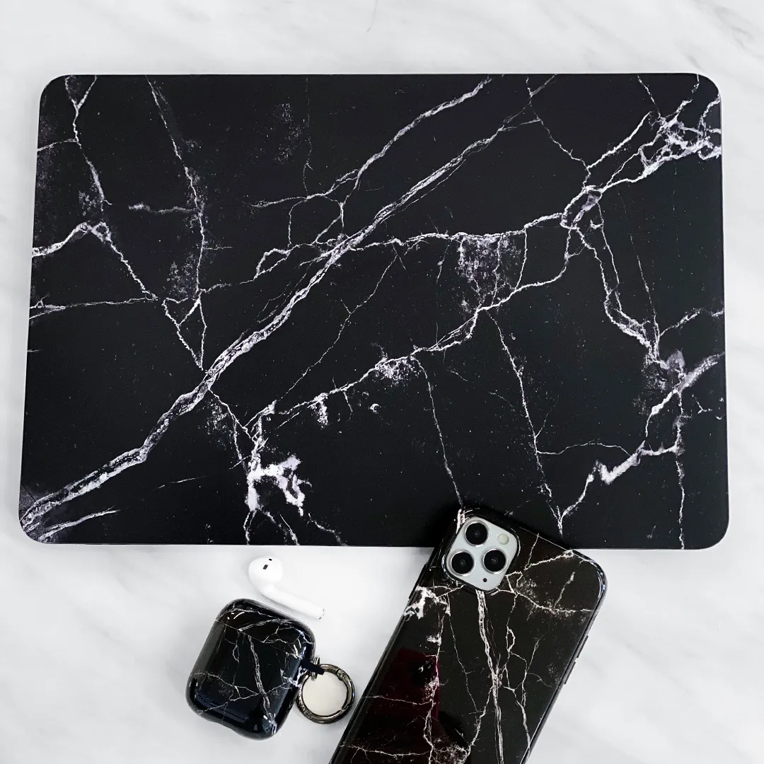 Black Marble MacBook Case