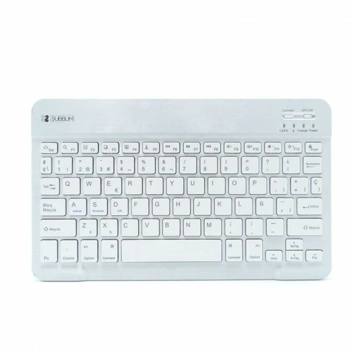 Bluetooth Keyboard Subblim SUB-KBT-SM0001 Silver Spanish Qwerty