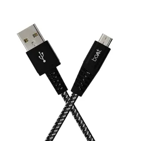 boAt Braided Micro USB Cable 1.5 Meter, Rugged V3 Extra Tough Unbreakable Cable (Black)