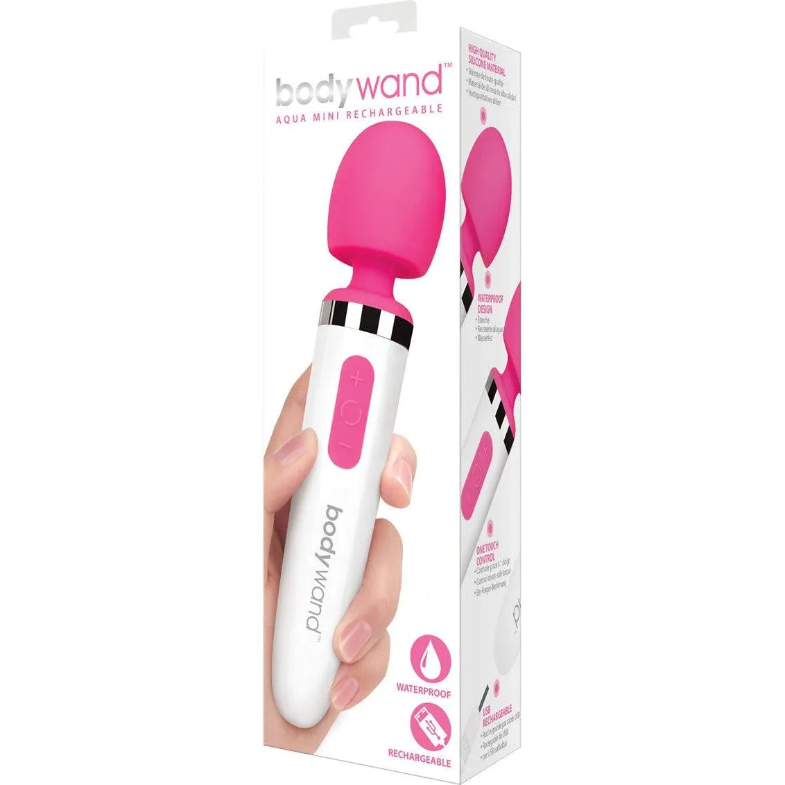 Bodywand Aqua Mini Silicone Rechargeable Massager - Pink