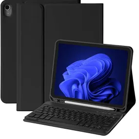 BQSS for iPad 10th Generation Keyboard Case 10.9“2022, Slim Smart Keyboard Case for iPad 10th Gen 2022,Detachable Wireless Keyboard,Pencil Holder（Black）