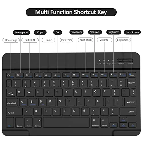 BQSS for iPad 10th Generation Keyboard Case 10.9“2022, Slim Smart Keyboard Case for iPad 10th Gen 2022,Detachable Wireless Keyboard,Pencil Holder（Black）