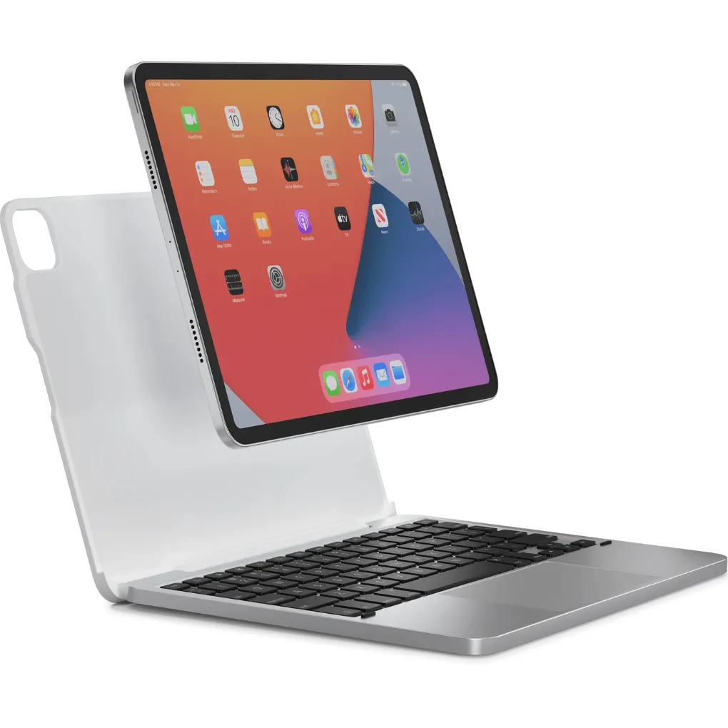 Brydge MAX  Magnetic Keyboard Trackpad Case iPad Pro 12.9" 5th/4th/3rd Gen White Silver