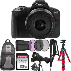 Canon EOS R50 Mirrorless Camera with 18-45mm Lens Travelers Favorite Bundle